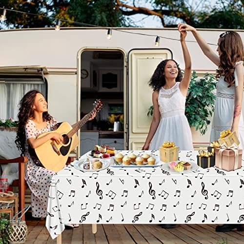 8 Pack Musical Notes Tablecloths 51x86 Inch Reusable Party Decorations