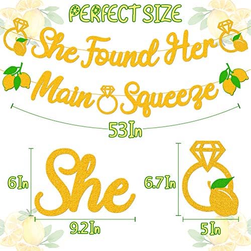 She Found Her Main Squeeze Bridal Shower Banner Decoration