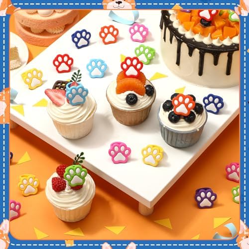48 Pcs Dog Cupcake Rings Decorations