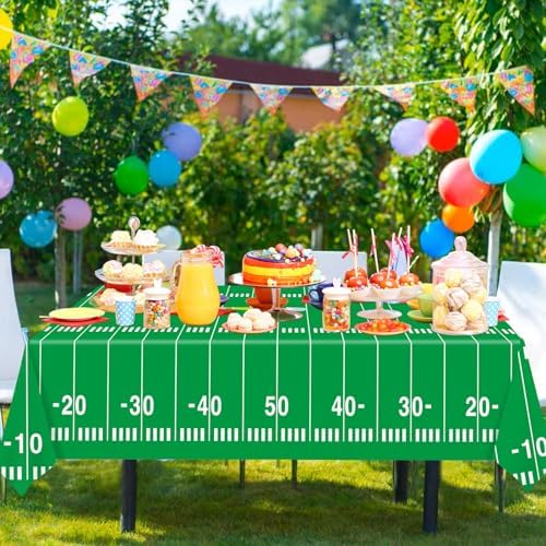 WNINK 2 Pack Football Tablecloths 54x108 Inch