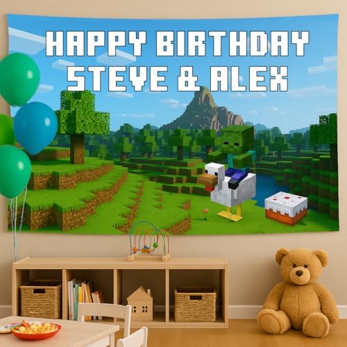 Mining and Crafting Party Banner 40x60 Inches