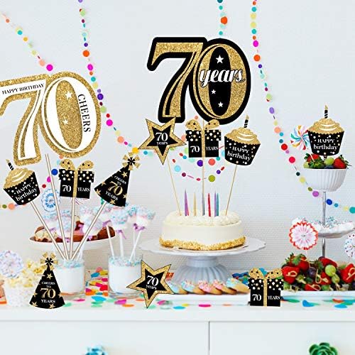 Blulu 70th Birthday Decor Centerpiece Set 24 Pieces