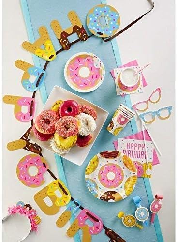 Creative Converting All Over Print Plastic Tablecover - Donut Time 54x102
