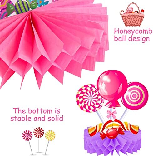Candyland Party Table Honeycomb Centerpieces 9pcs