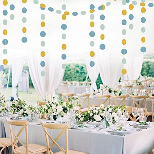 Light Dusty Blue Gold Party Garland 52Ft Birthday Wedding Decorations
