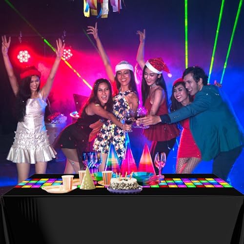 Irenare 3 Pack Neon Disco Tablecloths