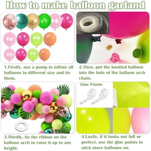 Tropical Luau Balloons Arch Garland Kit for Hawaiian Parties