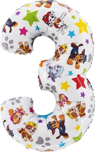 26 Inch Paw Patrol Number 3 Foil Balloon