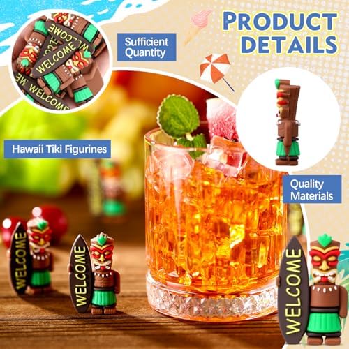 Thyle 50 Pcs Mini Tiki Figures for Party Decorations