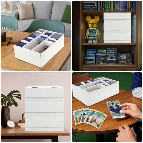 Trading Card Storage Box 2100 Count 3 Row With Sleeves and Dividers