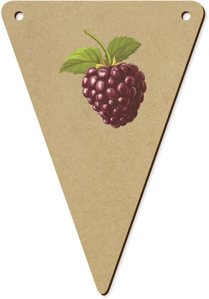 5 Pack 140mm Single BlackBerry Wooden Bunting Flags