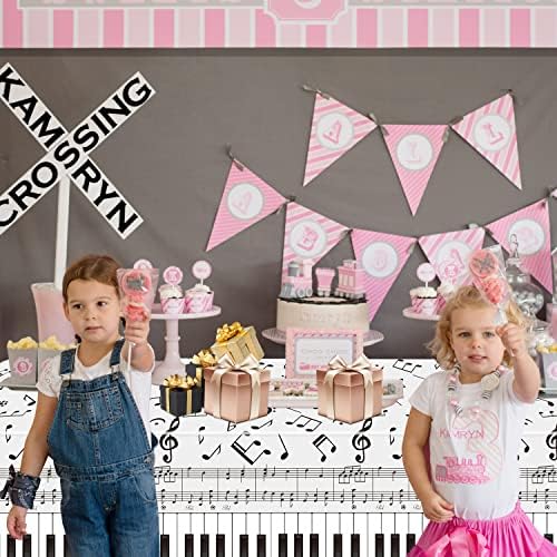 4 Pack Musical Notes Tablecloths - Black and White Party Decorations