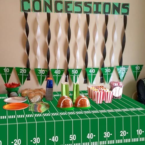 4Pcs Football Tablecloths 54x108 Inch Green Field Covers for Parties