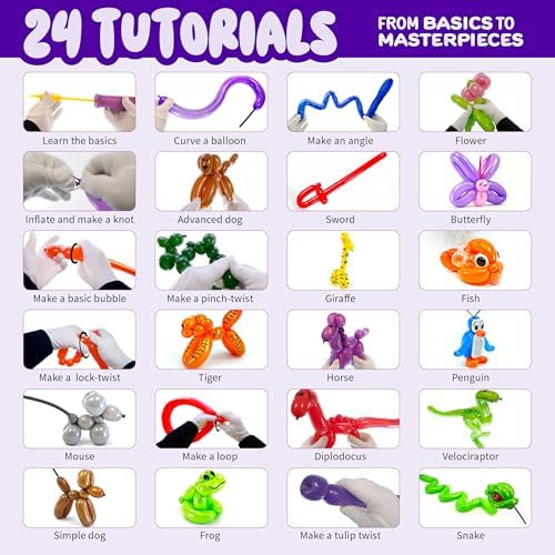 DanDarci Balloon Twisting Kit with Pump for Kids