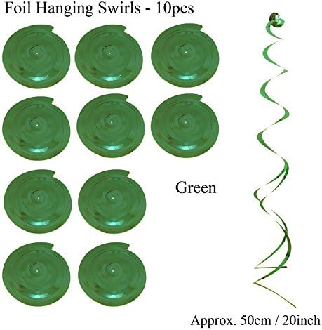 ZERODECO Birthday Party Decor Green White Banner Fans Poms Balloons