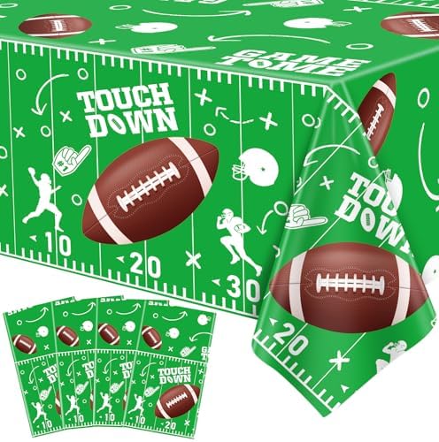 4 Pack Football Themed Tablecloths 51x86 Inch