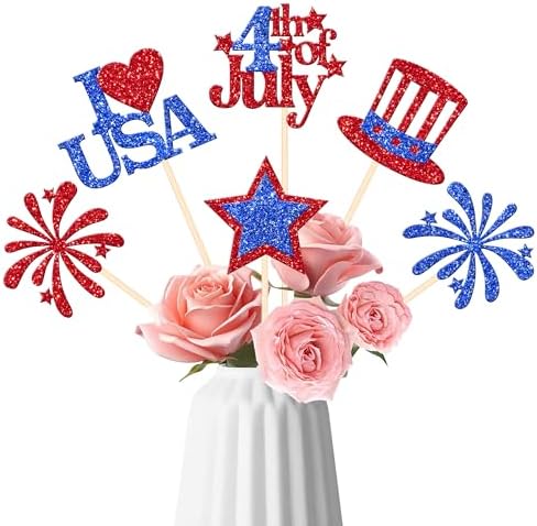 12 PCS 4th of July Double Sided Firework Centerpiece Sticks