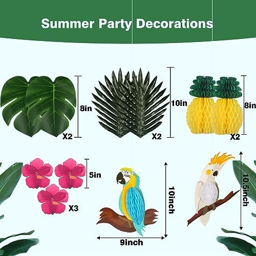 Tropical Birds Toucan Parrot Party Decorations Set Green