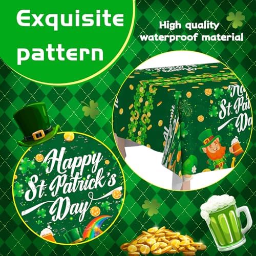 St Patricks Day Tablecloth Set 3pcs