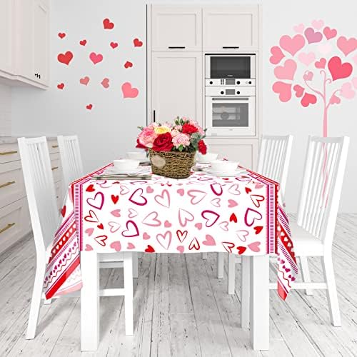 Fancy Land 3 Pack Valentine Heart Red Tablecloths 54x108 Inches