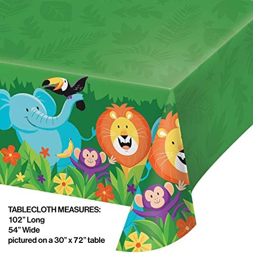 Creative Converting Jungle Safari Plastic Tablecloth 1 ct