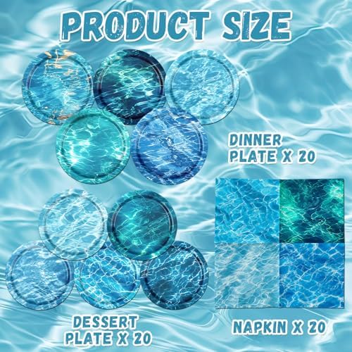 Ocean Themed Party Decor Tableware Set 60pcs