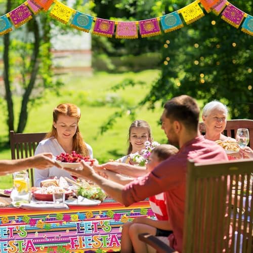 Mexican Fiesta 3 Piece Tablecloth Set 54x108 Inch