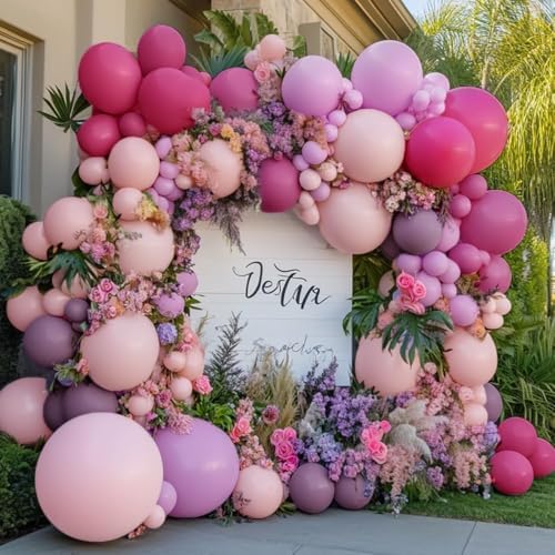 Purple and Pink Balloon Garland Kit for Party Decorations