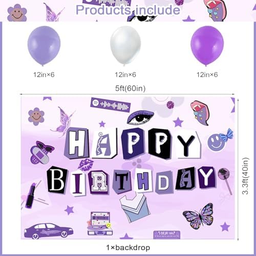 59 Pcs Pop Singer Birthday Party Supplies Set
