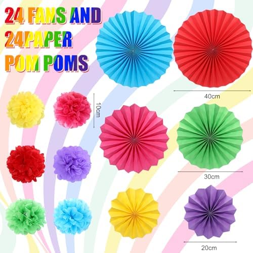 AmazingSpark 48 Pcs Rainbow Decorations for Car and Party