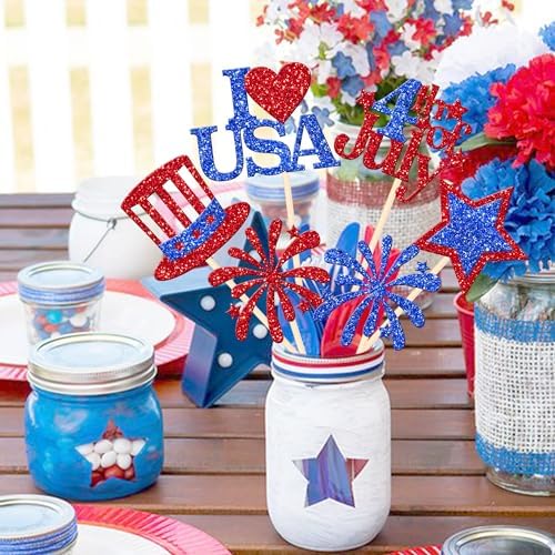 12 PCS 4th of July Double Sided Firework Centerpiece Sticks