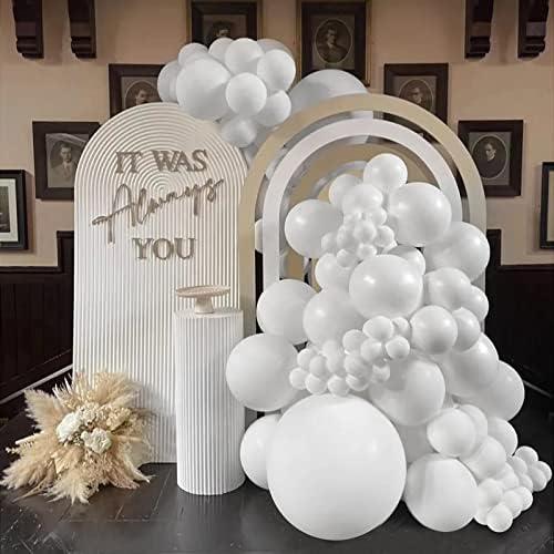 FOTIOMRG 110pcs White Balloon Garland Kit