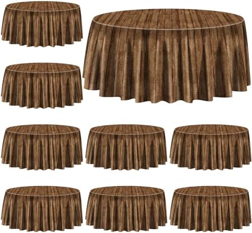 9 Pcs Wood Grain Tablecloths for Western Party Decorations