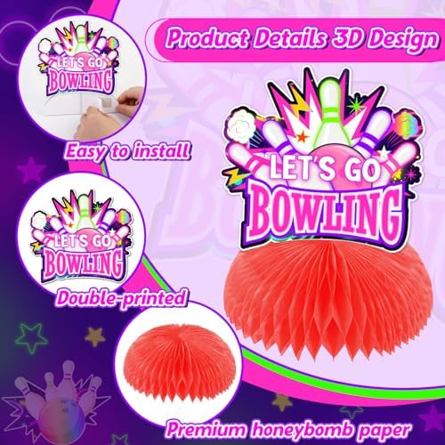 Kreatwow Bowling Party Decor Centerpieces 8pcs Set