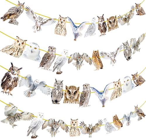 4pcs Owl Theme Banners for Party Decorations