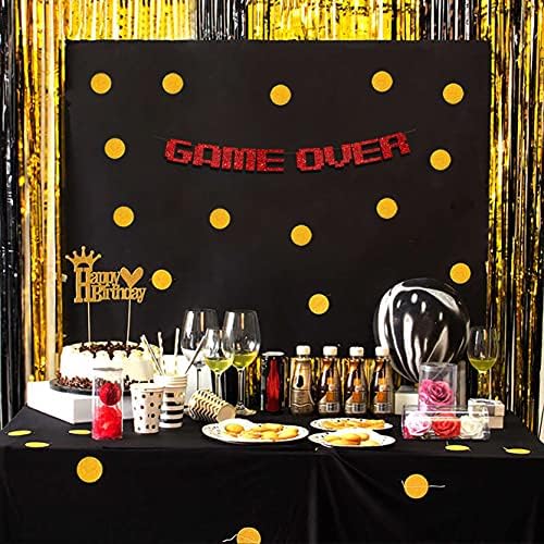 Game Over Red Glitter Banner - Bachelor Party Decor