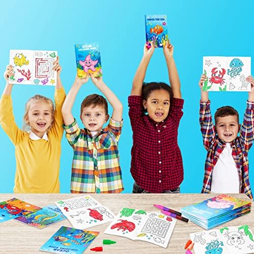 BenLouis Ocean Animals Mini Coloring Books 24 Pcs