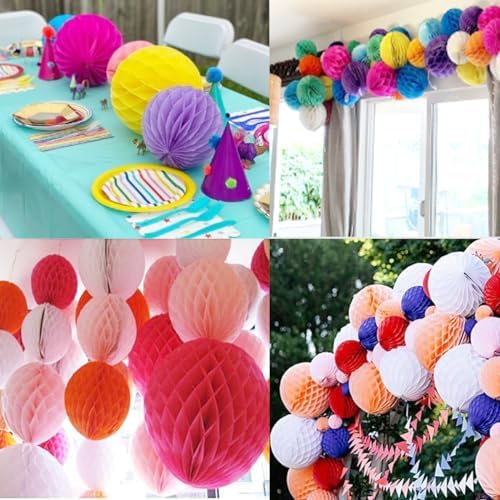 6pcs Green Paper Honeycomb Flower Balls for Party Decor