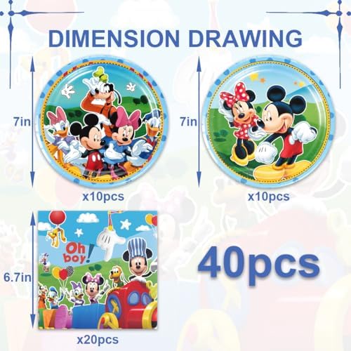 40pcs Mickey Party Supplies Set for Birthday Decor