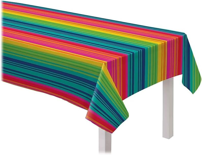 Amscan Flannel Back Serape Stripe Tablecover 1