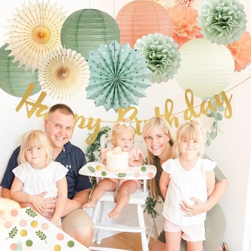 Sage Green Birthday Decorations Set 1