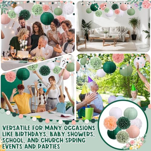 Riakrum 22 Pcs Sage Birthday Party Decorations