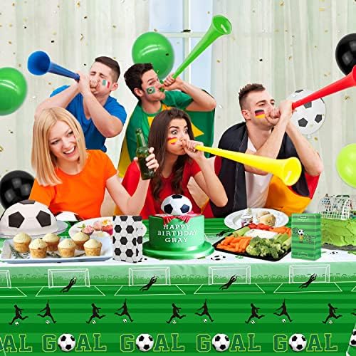 4 Pack Soccer Party Tablecloths - 51x106 Inches Disposable Cover
