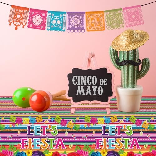 Mexican Fiesta 3 Piece Tablecloth Set 54x108 Inch