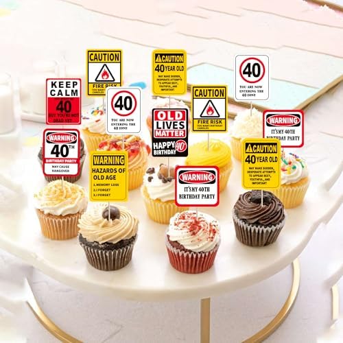 40 PCS Happy 40th Birthday Cupcake Toppers
