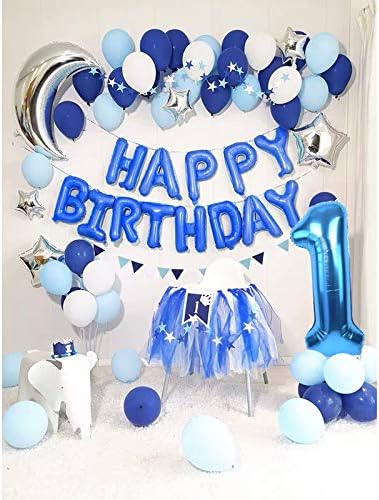 TONIFUL 40 Inch Blue Foil Number Balloon 3