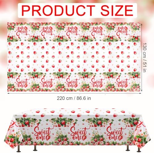 2pcs Strawberry Themed Tablecloth for Birthday Parties