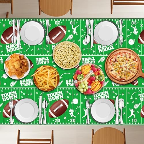 4 Pack Football Themed Tablecloths 51x86 Inch