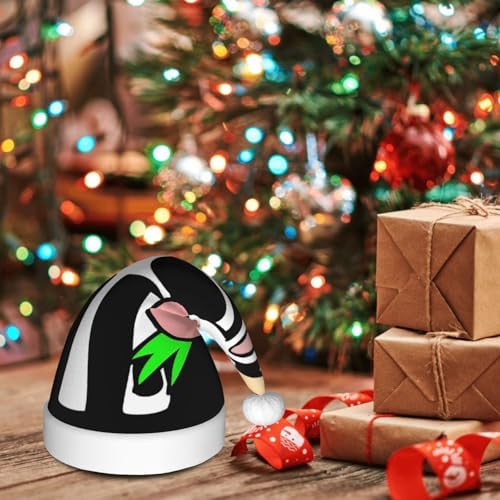 QINZHENG Personalized Santa Hat with Cute Cow Print