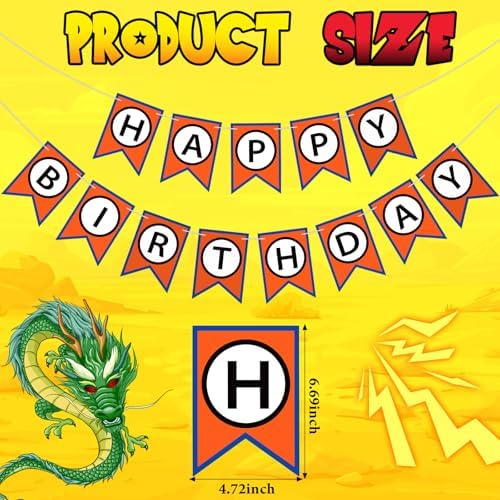 Anime Happy Birthday Bunting Banner Pre-Strung